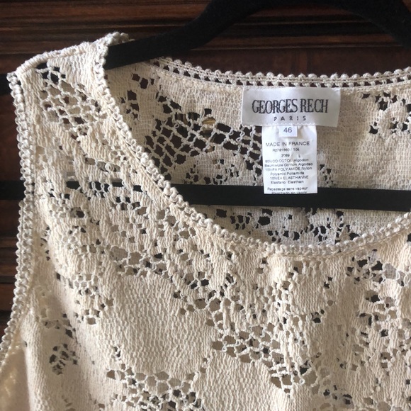 Beautiful summer top. Cream colour.  Cotton fiber like crochet in places. - Picture 4 of 5
